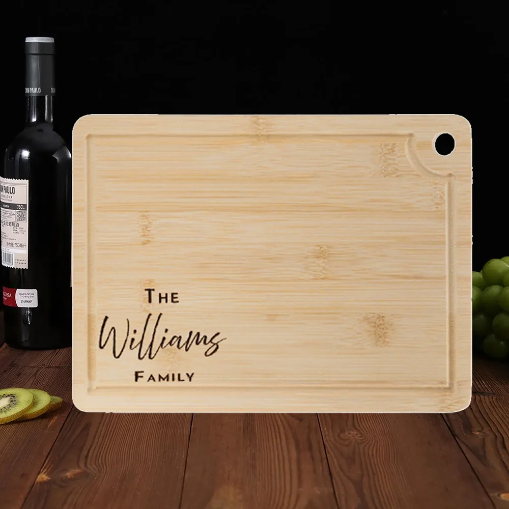 Personalized Name 1Pcs Engraved Bamboo Cutting Board Bridal Shower Gift Kitchen Accessories Gifts for Housewarming or Newlyweds