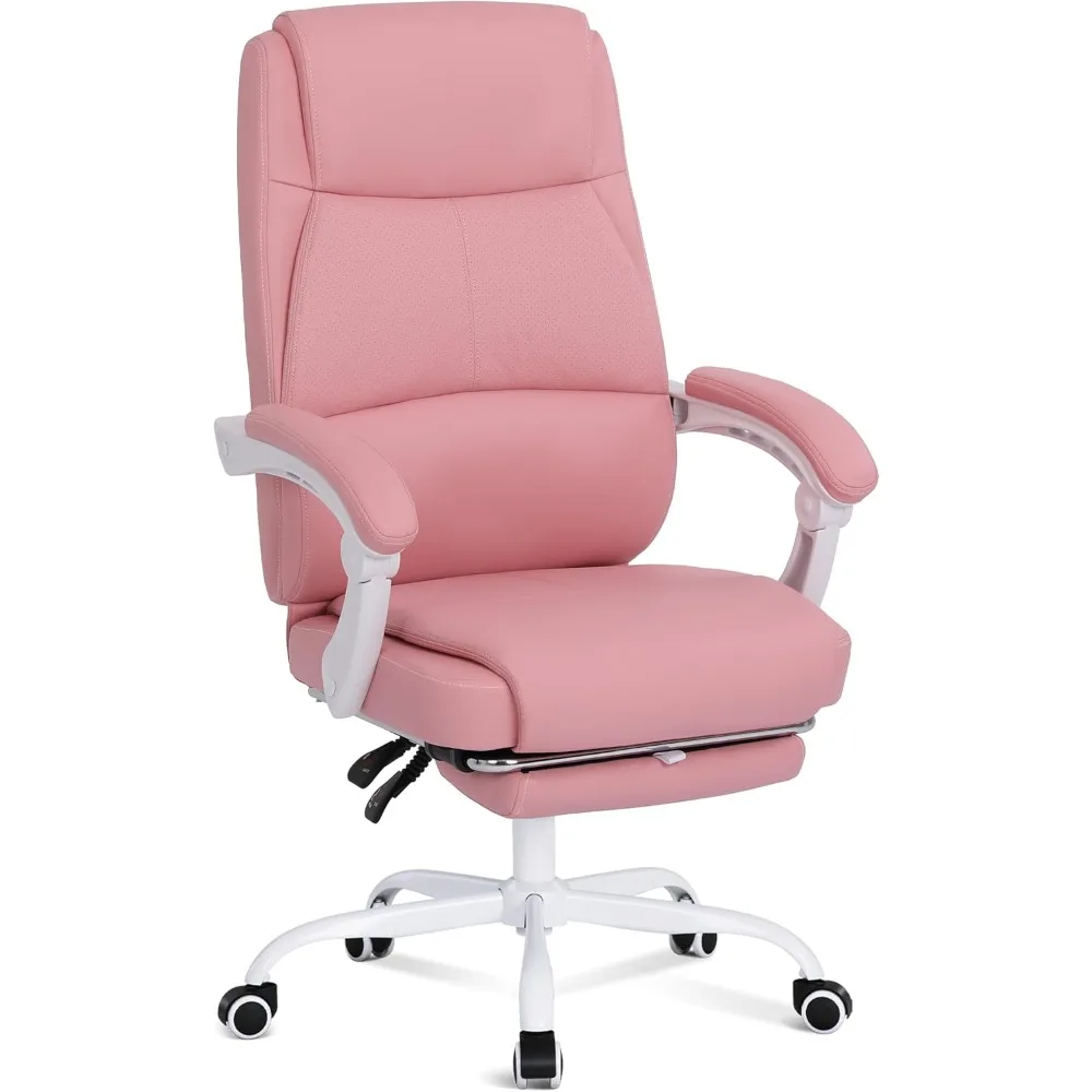 

Big and Tall Office Chair with Footrest, High Back Desk Chair with Linkage Armrest, 90-155° Recline Executive Computer Chairs w