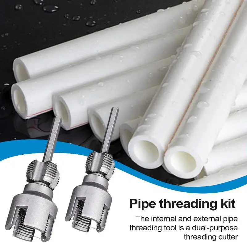 2PCS 20MM+25MM Water Pipe Threader Tapping Tool PPR PVC Internal Thread External Thread Integrated Die Water Pipe Opener