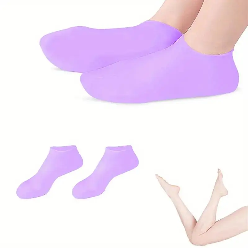 1Pair Silicone Moisturizing Foot Socks For Dry Cracked Feet Foot Care Socks Spa Pedicure Socks Massage Moisturizing Gel Socks+~ view 4