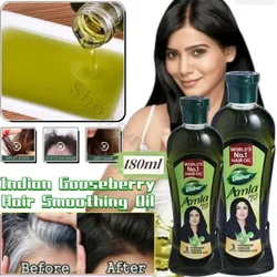 Índia Dabur Amla Óleo de Cabelo Gooseberry Indiano Nutre Cabelo Preto Óleo de Cabelo Suave Mejora Seco 180ml