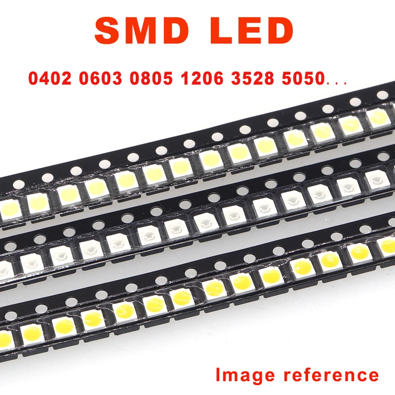 1000pcs 0402 0603 0805 1206 3528 5050 5730 3020 3014 4014 SMD LED Red Yellow Green White Blue Orange Light Emitting Diode