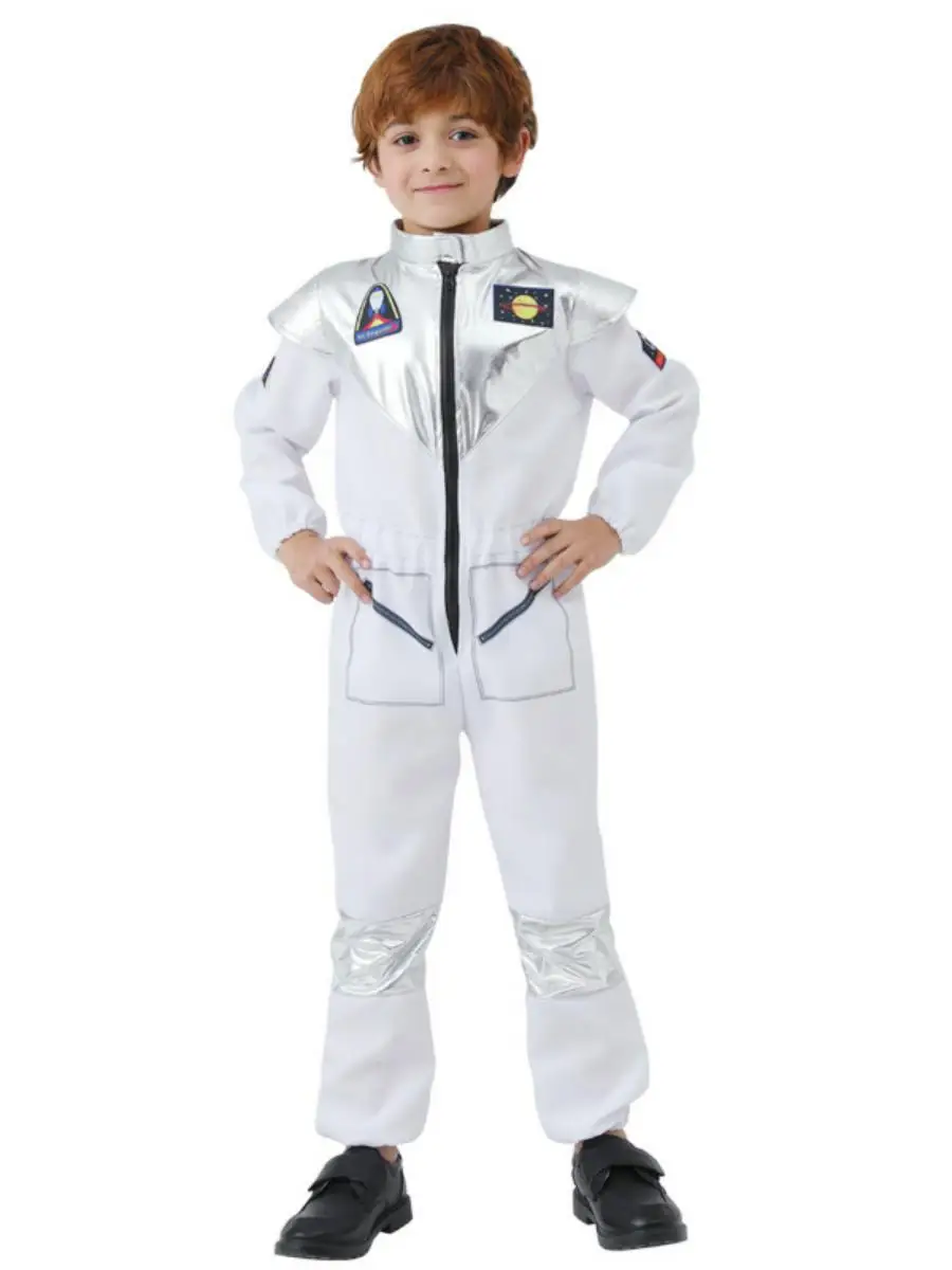loween Children's Astronaut Space Suit Performance Costume Nursery Stage ow Par Play Dr up Outfit Polyester