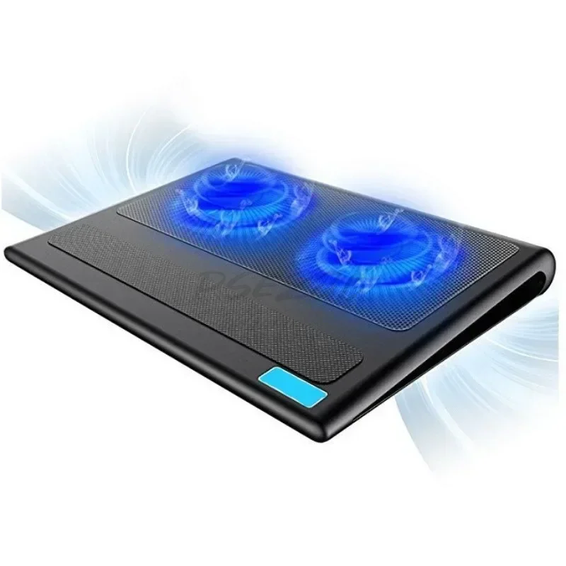 

Охлаждающая подставка для ноутбука, металлическая сетчатая подставка для игрового ноутбука, 2 вентилятора, USB-интерфейс, бесшумное охлаждающее устройство с воздушным охлаждением