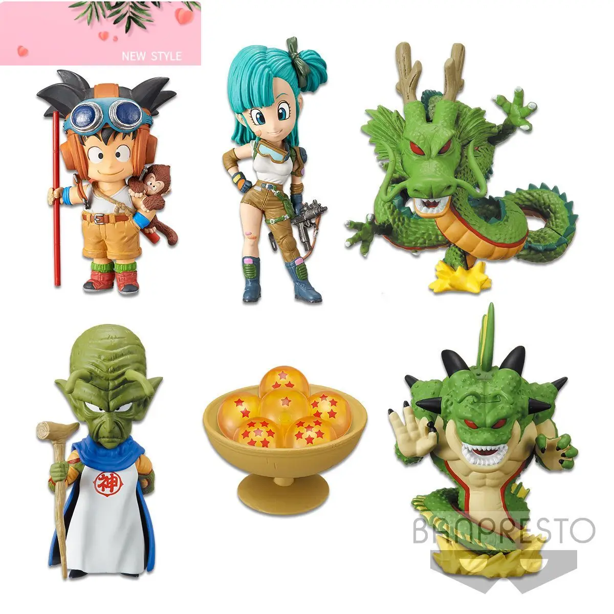 

8cm Dragon Ball Anime Figure Bulma Porunga Namek Shenron Son Goku Kami 6pcs Action Figurine Pvc Statue Collection Model Toy Gift