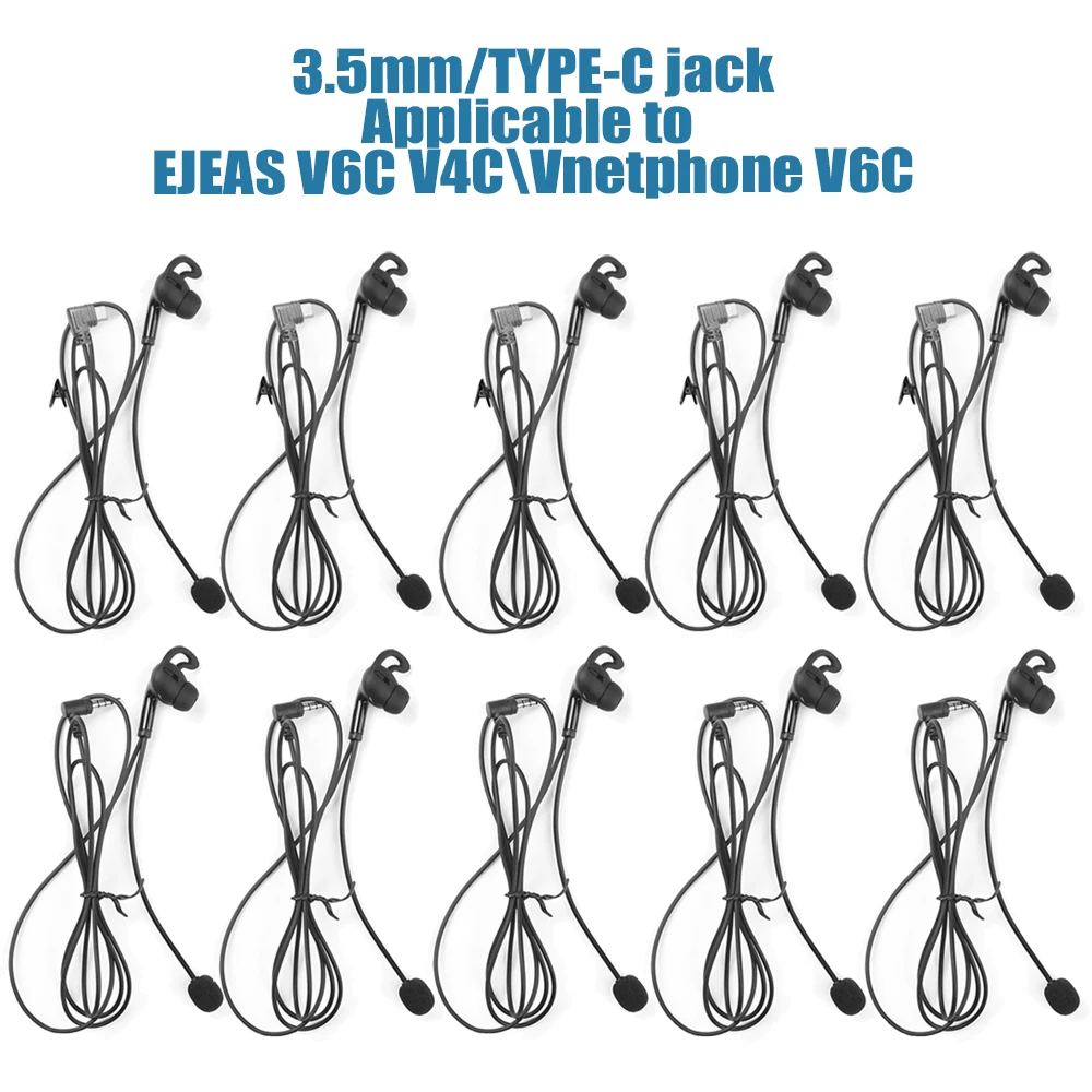 

10/1PCS Referee In-ear Earphones TYPE-C/3.5mm for EJEAS V6C V4C PLUS FBIM Judge Ear Intercom Headset Football Soccer Headphone
