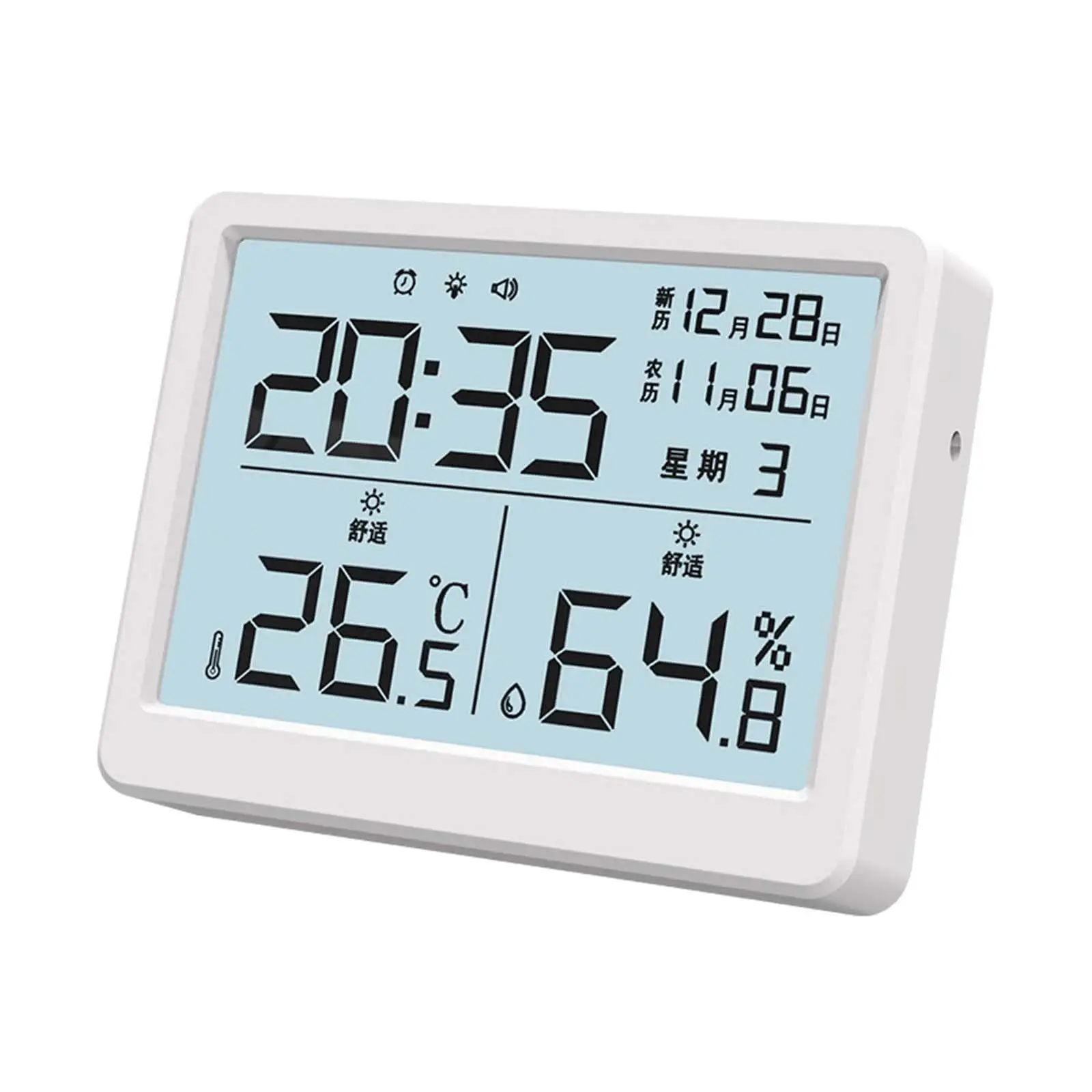 

Indoor Hygrometer Desk Clocks Easy Read Weather Station Alarm Clock Humidity Gauge for Living Room Nursery Warehouse Office