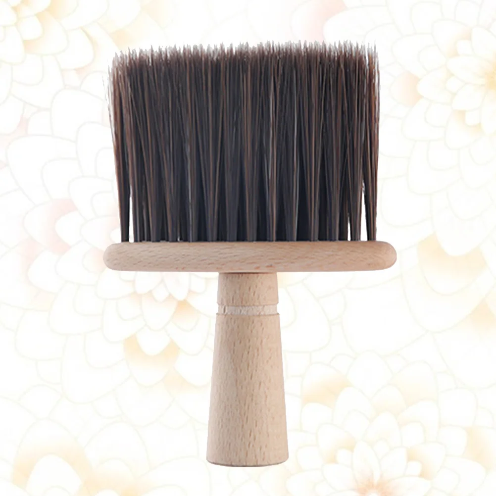 

Portable Wooden Handle Neck Duster Brush Broken Hair Cleaning Tool Haircut Removal Brush Barber Salon Brown