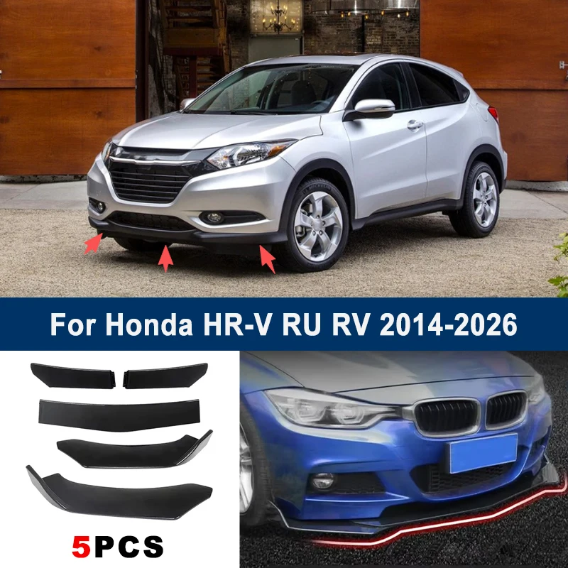 

Adjustable 5Pcs Sectional Front Spoiler Lip For Honda HR-V RU RV 2014-2026 Front Bumper Splitter Car Exterior Sport Body Kit