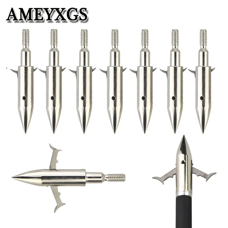 6/12Pcs 160 Grain Bowfishing Arrowheads 2 Expandable Broadheads Tip Point Outdoor Fishing Hunting Shooting Archery Accessories