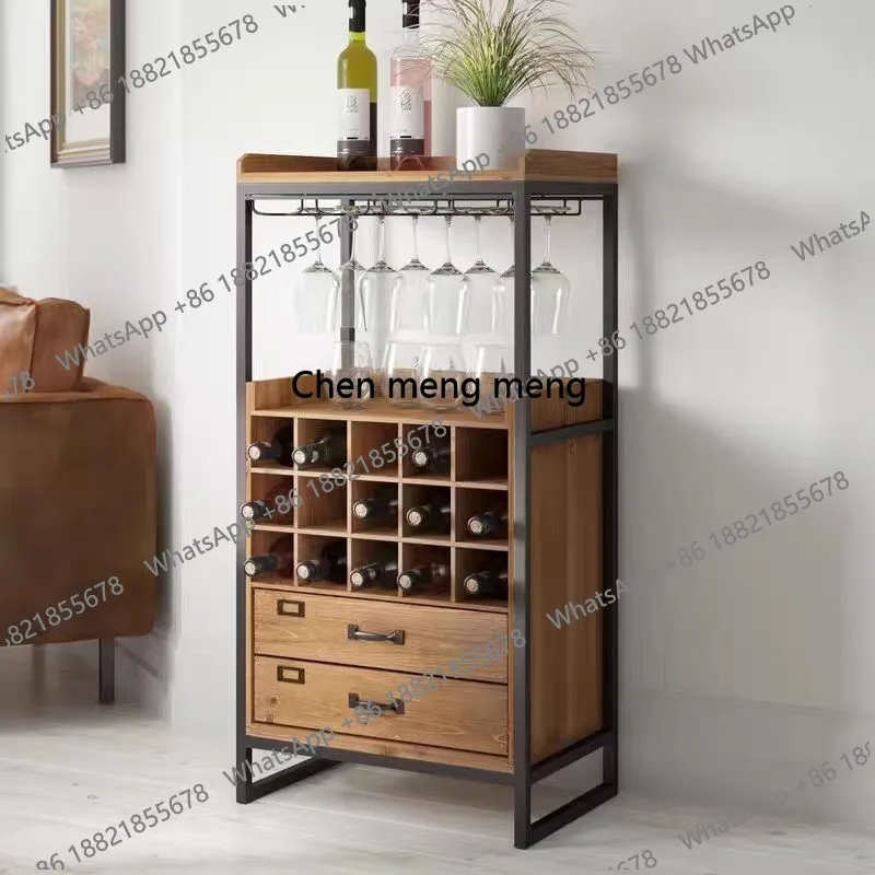 

American Industrial Wine Cabinet Sideboard Living Room Creative Wine Cabinet Aged Wrought Iron Bar Furniture Barschrank