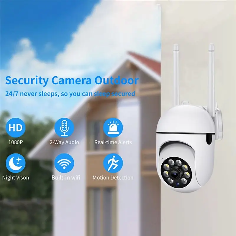 SWXF A7 ミニワイヤレス監視カメラ 360度インターコム 1080P HD ホームWiFiセキュリティ保護モニター
