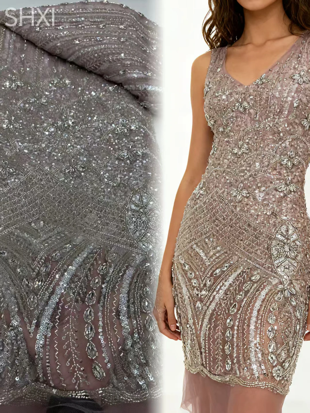 

Luxury African Lace Fabric 2026 High Quality Sequins Beads Lace Fabrics For Nigerian Wedding French Tulle Lace Fabric