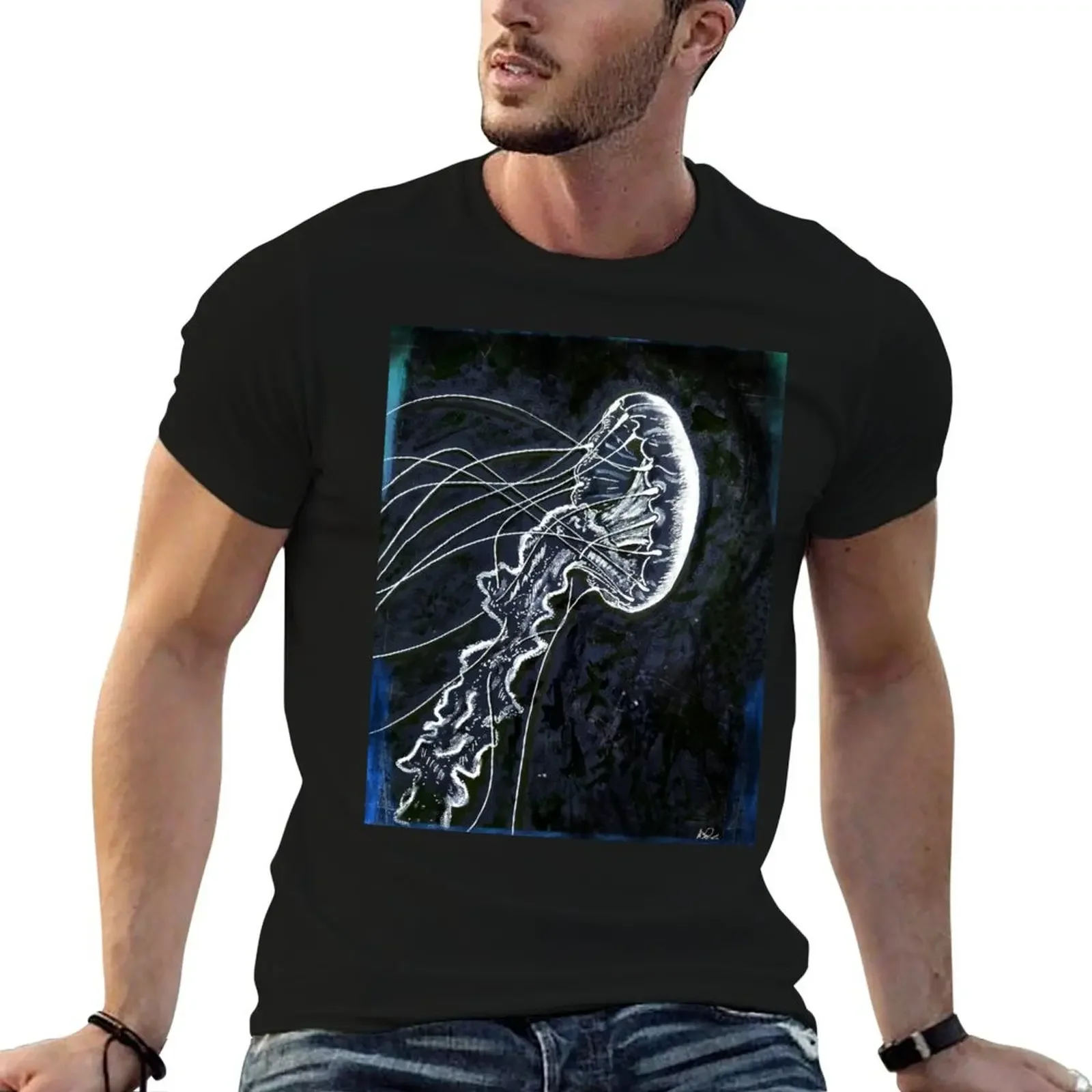 

Glowing Jellyfish T-Shirt for a boy customs oversized t shirt men