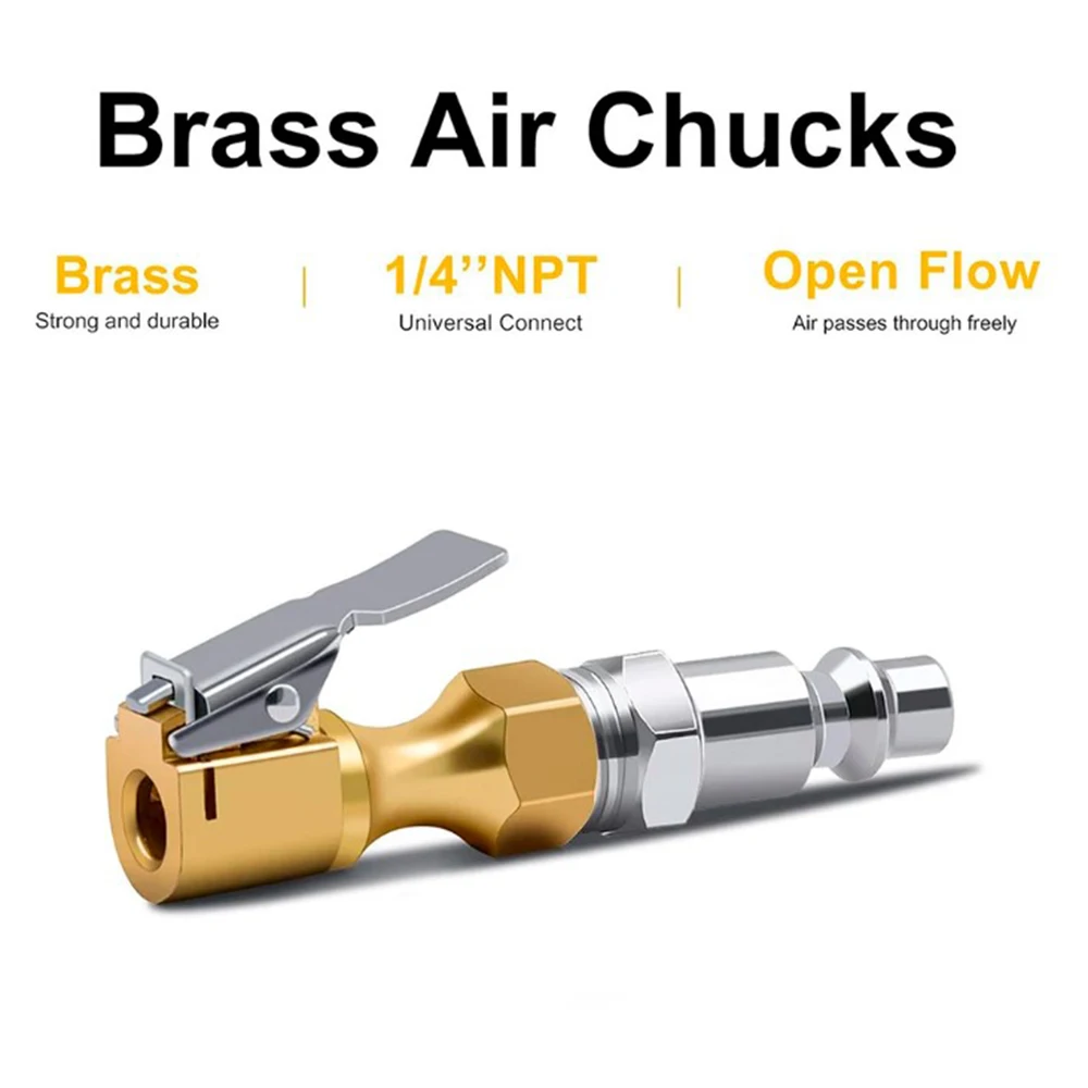 

1 PCs Pneumatic Chuck with clamp, metal fitting adapter, quick release tip for air pump