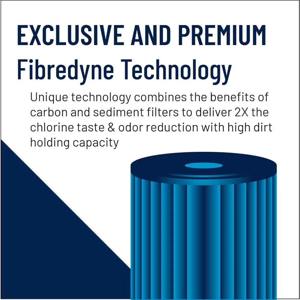 Cartucho de repuesto de filtro de agua con bloque de carbón moldeado para toda la casa de 10 pulgadas