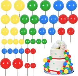 40 Pcs Mini Balls Cake Decorations Foam Balls DIY Cake Topper Insert Balls for Baking Birthday Wedding Baby Shower Anniversary