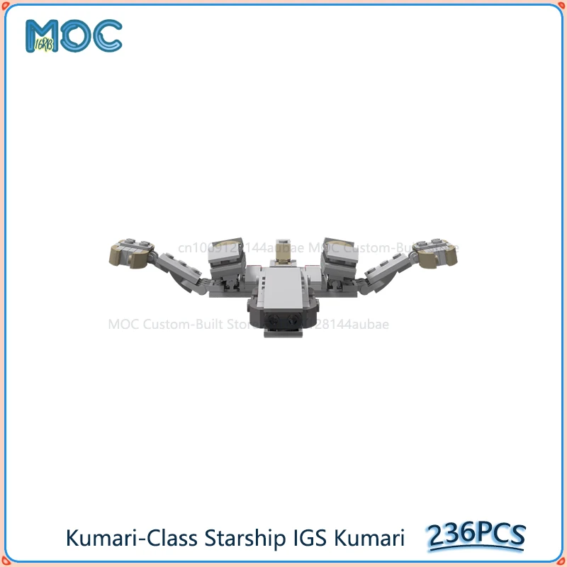 Kumari-Class Starship IGS Kumari Model MOC Building Blocks Space Aircraft Assemble Bricks DIY Creative Display Toys Gifts 236PCS