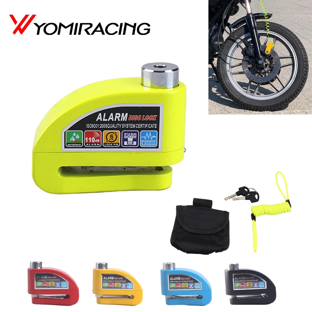 

Free Shipping waterproof motorcycle alarm lock bike lock security anti-theft lock moto disc brake lock +bag+Reminder rope