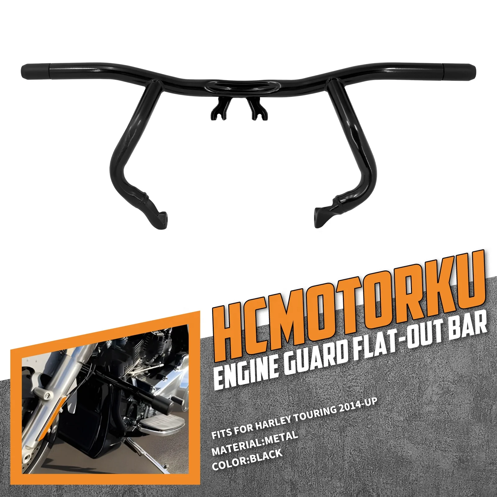 

Мотоциклетная передняя дорожная защита двигателя с плоской планкой, защитные бамперы для Harley Touring Electra Street Glide 2014-2024