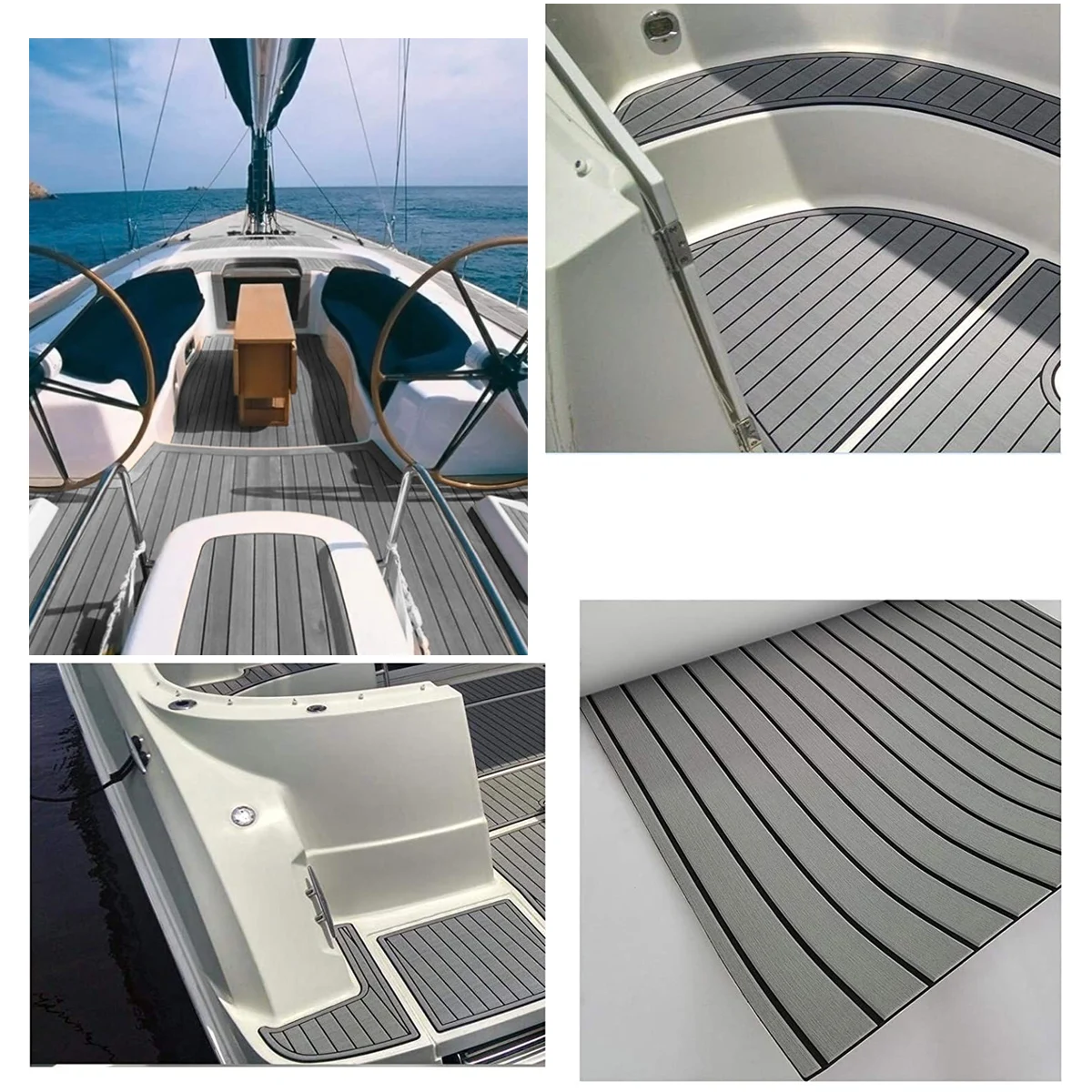 2400x900x5mm Faux Teak Boat Decking Sheet Pad Foam Floor Mat Boat Flooring Self Adhesive EVA Yacht Marine Flooring