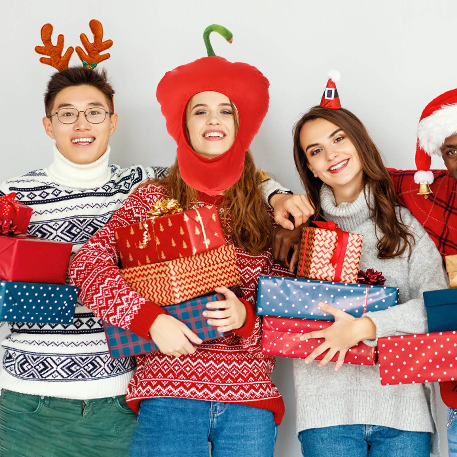 

Red Pepper Hat Lightweight Cartoon Headgear Party Halloween Festival Cosplay Props Comfortable Novelty Photo Accessories