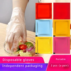 10/20 Pairs Transparent Disposable Gloves Plastic Oil proof One-off BBQ Cooking Gloves Independent packaging For Household Glove