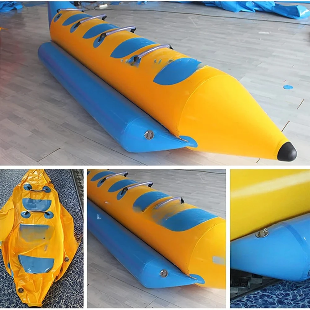 Inflatable Banana Boat for Water Park Game, Flying Fish Towable Tube, Aquatic Water for Beach