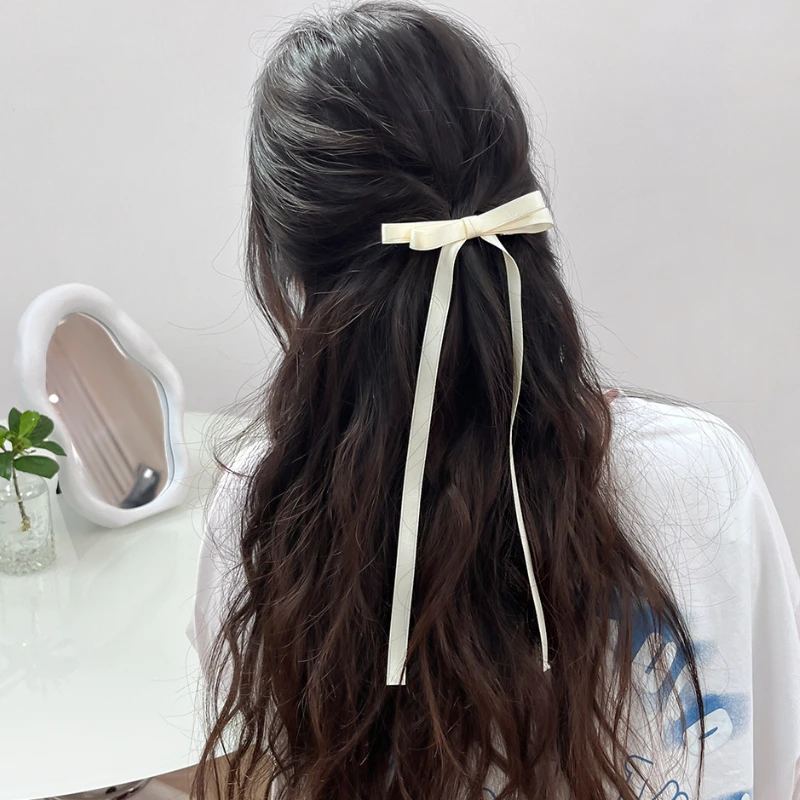 1/2Pcs Sweet Long Hairpins Ribbon Tassel Bowknot Hair Clip for Women Hair Braid Girl Party Barrettes Adult Headwear Accessories