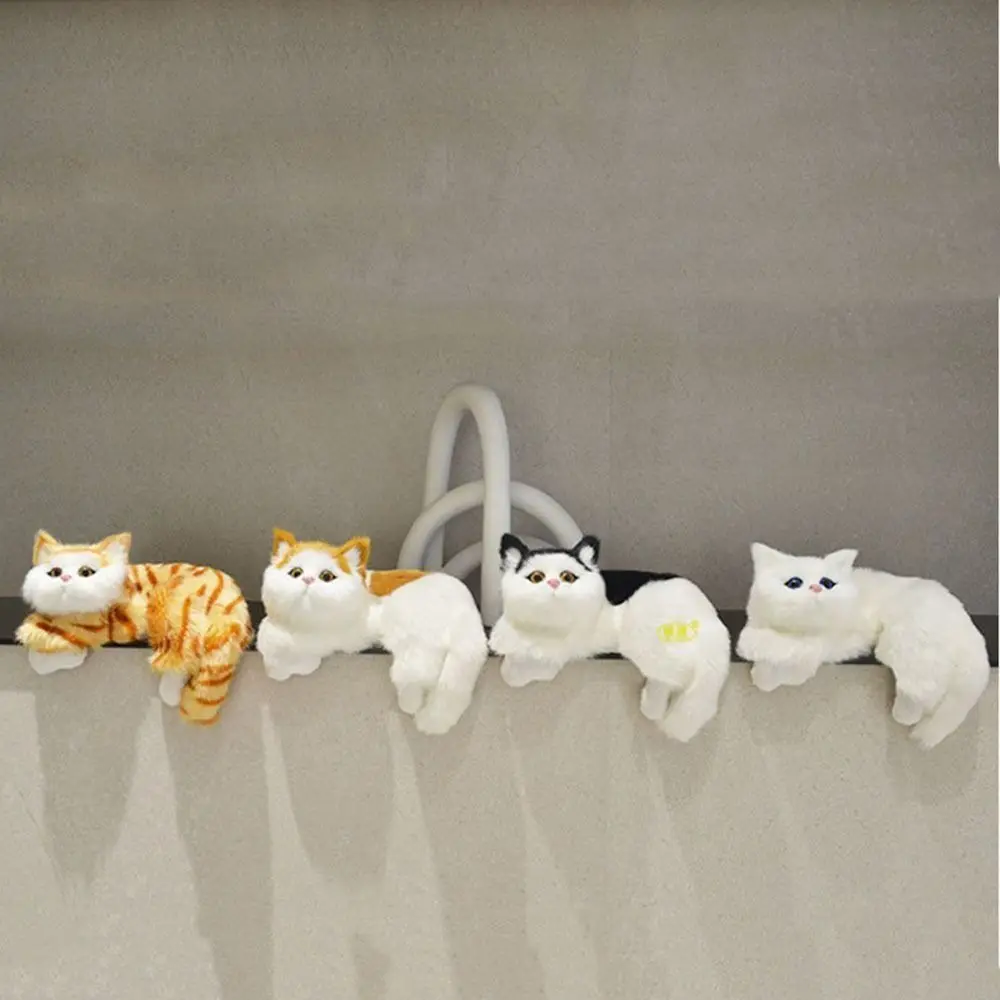 

Furry Simulation Cat Hanging Ornament Realistic Animal Figurines Plush Kittens Doll Toy Cute Soft Stuffed Animals Sculptures