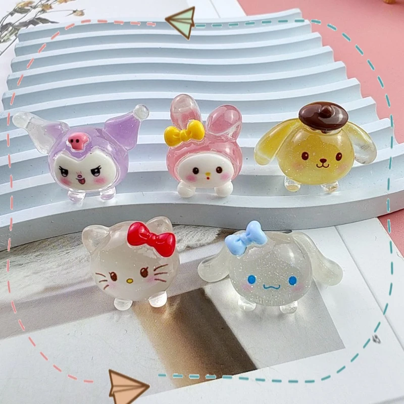 Cartoon Anime Sanrio Cute HelloKitty Kuromi Doll Ornament Handmade DIY Hairpin Jewelry Accessories Materials Festival Gifts