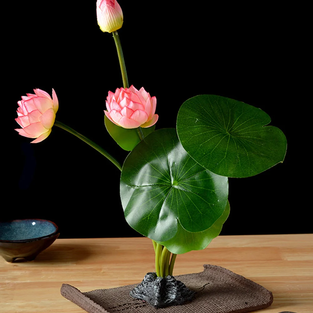 

Lotus Decoration Floral Sushi Plate Ornaments Pink Plastic Dish Adornment Resin Artificial Flowers Food Shop Restaurant Decor