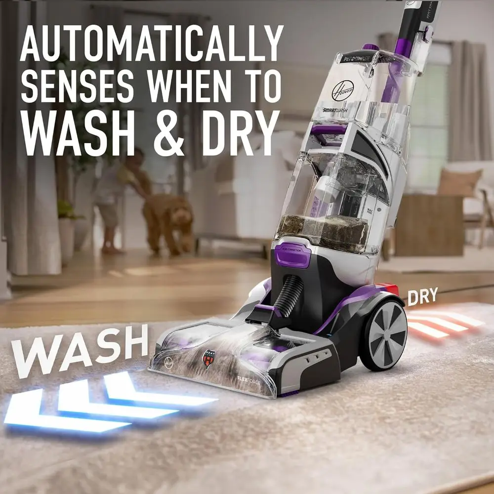 SmartWash Pet Automatic Carpet Cleaner Machine with Spot Chaser Wand, Deep Cleaning Carpet Shampooer Machine, Pair with a Cleane