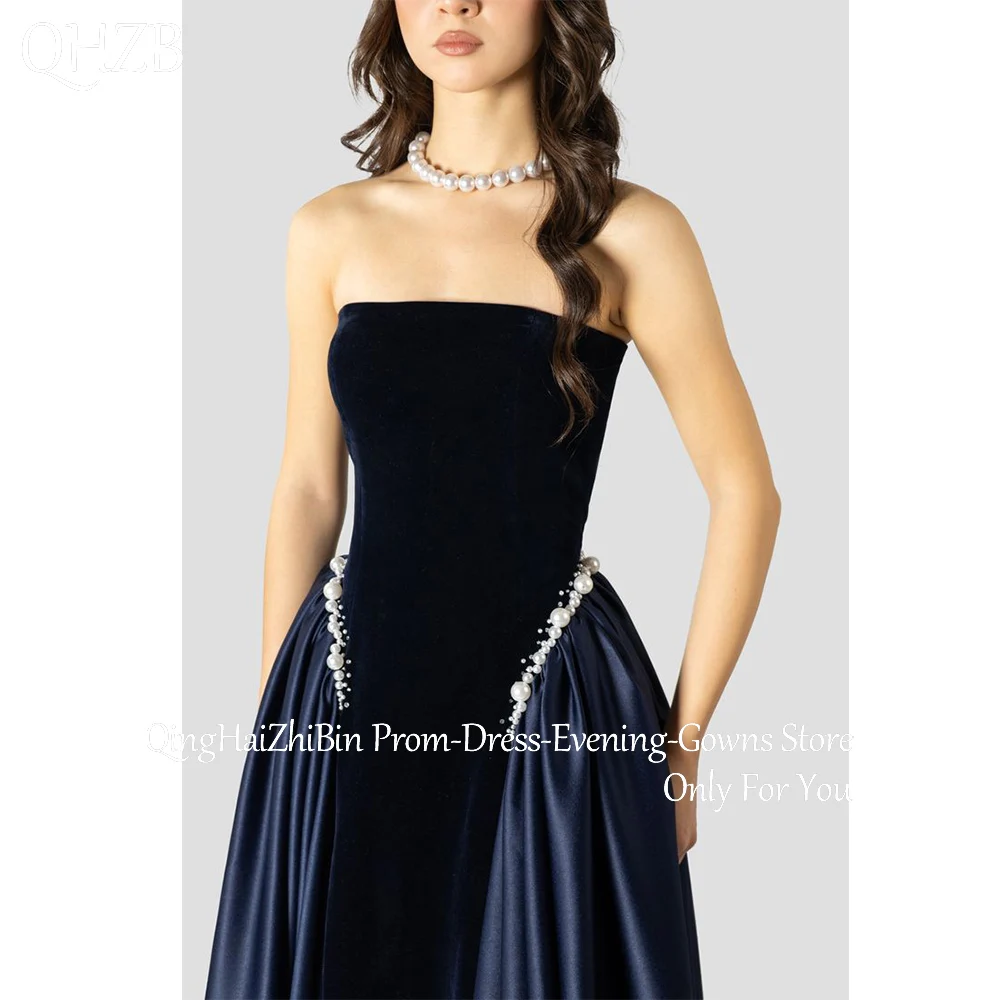 Personalizado elegante longo contas vestidos de noite para ocasiões especiais cetim até o chão varredura trem feminino vestido de festa de gala 2025
