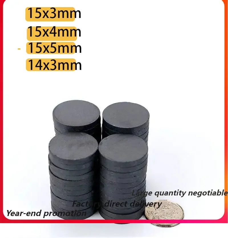 15x3 15x4 15x5  14x3 Round Magnets Black  Permanent Ferrite N35 Fridge Rare Earth Magnetic  Iman Aimant Bulk