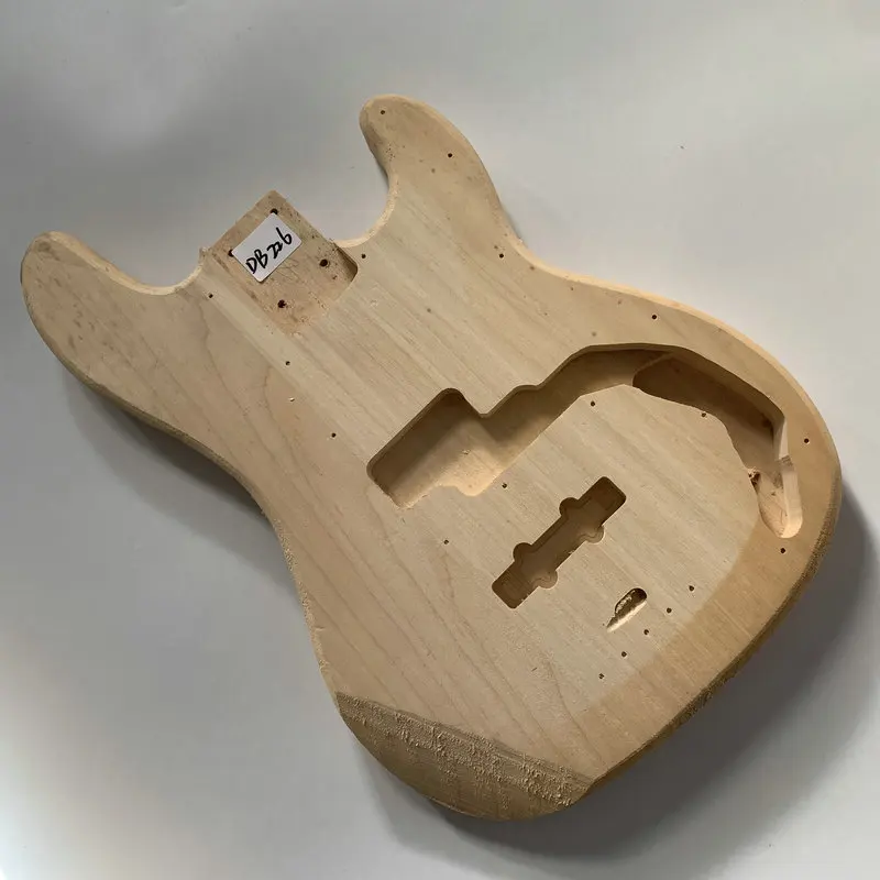 DB224/DB225/DB226 Unfinished 4 Strings Electric Bass Body in Solid Wood PJB Bass Pickups DIY Guitar Parts No Paints for Replace