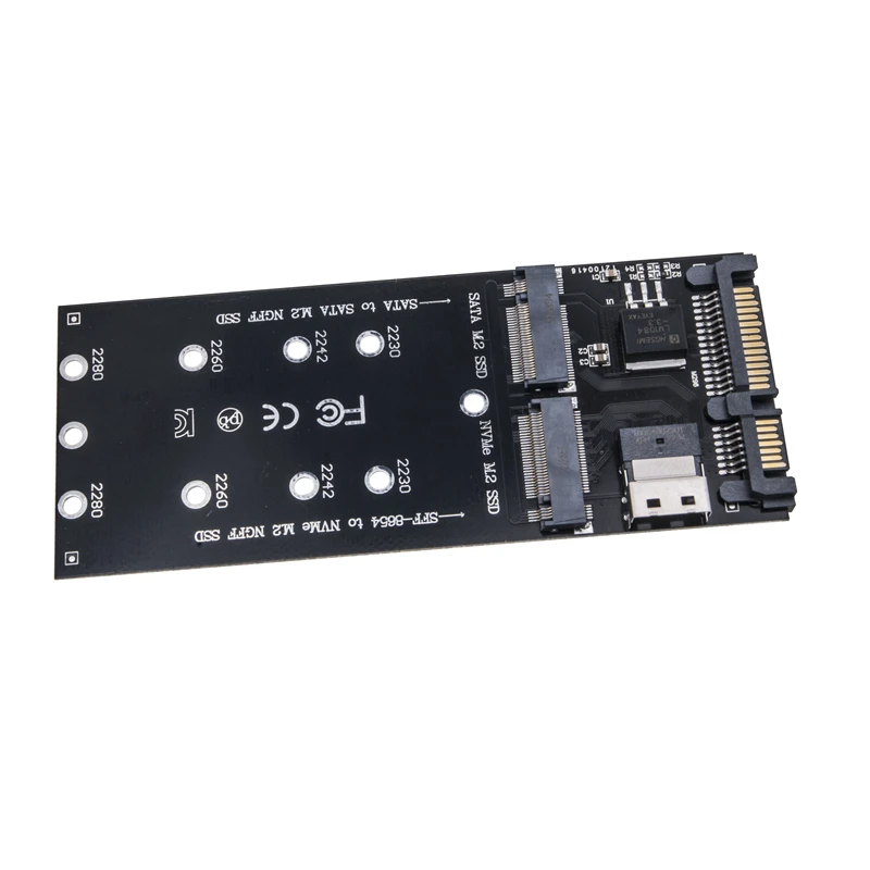 M.2 SATA SSD naar SATA + M2 NVME SSD naar SFF-8654 Converter 22Pin SATA naar M2 Uitbreidingskaart voor PC Desktop Moederbord M2 SSD Adapter