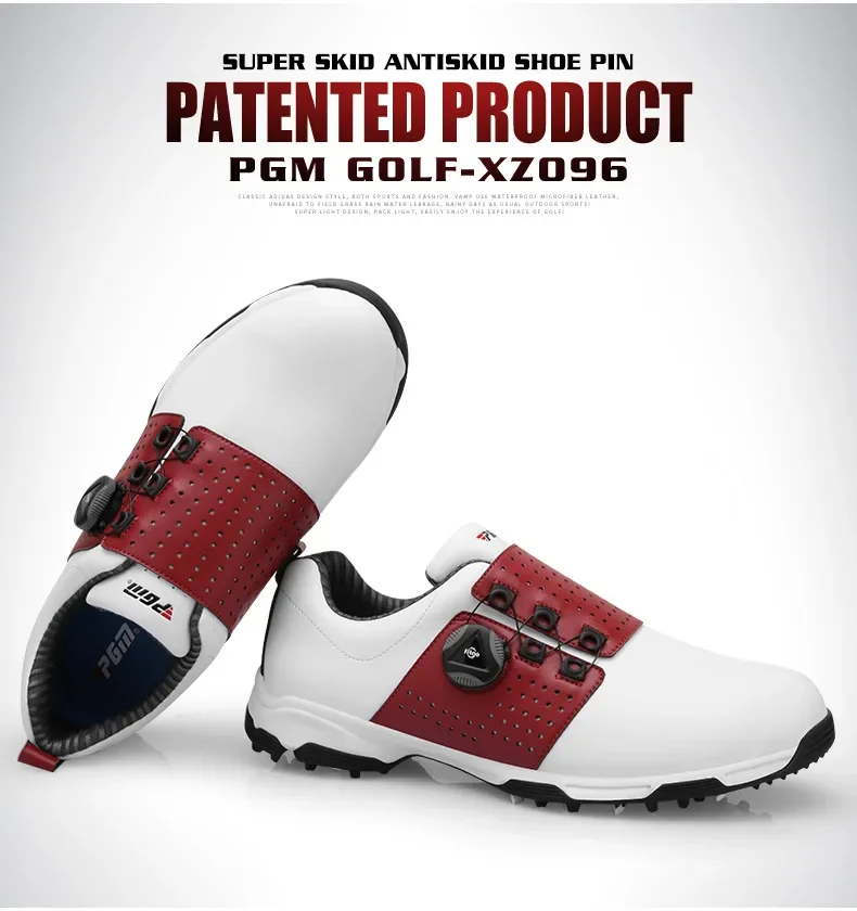 New Arrival PGM Golf Shoes Men\'s Waterproof Sports Shoes Spikes Anti-skid Sport Sneaker Male Knobs Buckle Golf Shoes