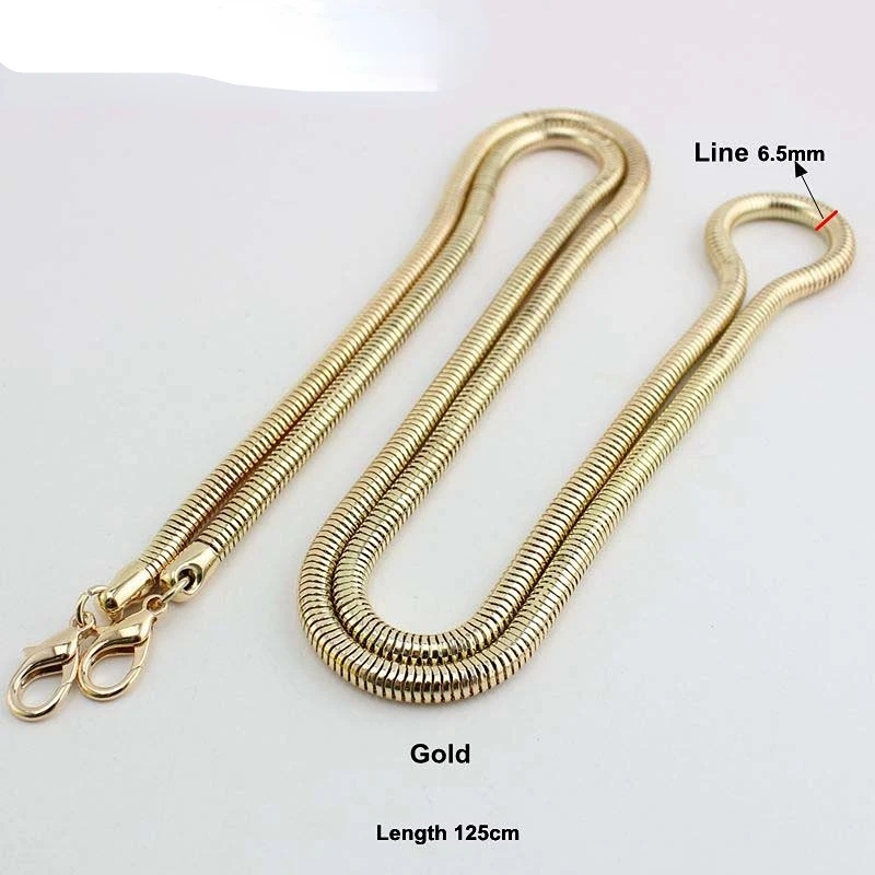 High Ending 6.5mm 3.2mm 4.2mm Width Chains Metal Strap with Hook for Women Bag Handbag Chain Removable Long Strap Chain 120CM