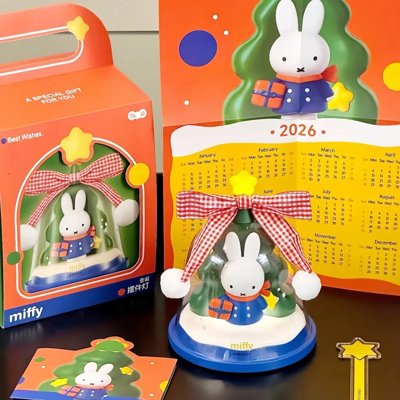 

Новая лампа Miffy Apple Tree, уютная праздничная лампа окружающего света для спальни, настольный рождественский подарок, модная слепая коробка, игрушка