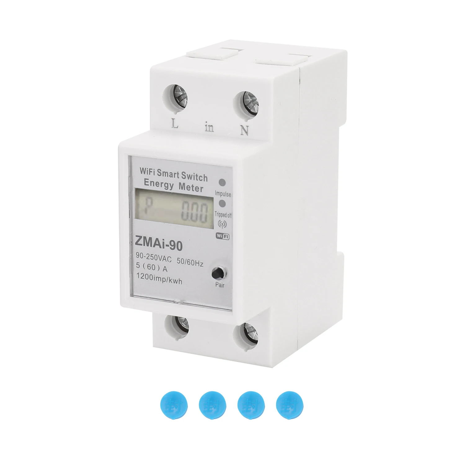 Single-Phase Din Rail Wifi Intelligent Energy Meter Power Consumption Kwh Meter Wattmeter Support Smartlife/Tuya App