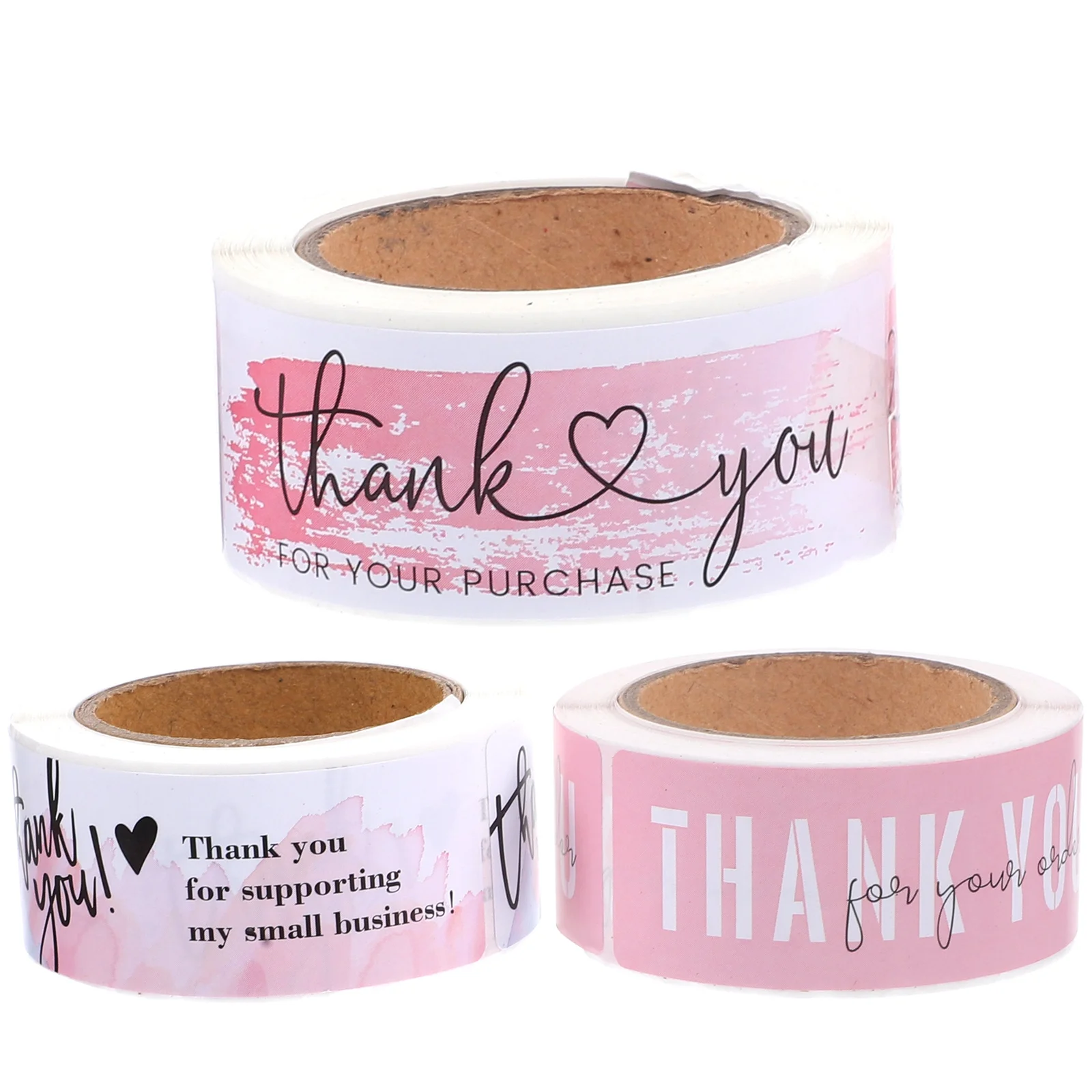 

3 Rolls Thank Themed Seal Stickers Self Adhesive for Packaging Gift Boxes Envelope Sealing Round Label Sticker