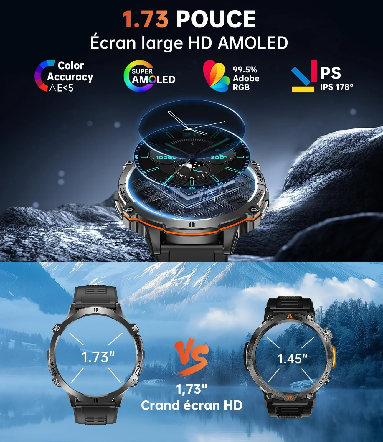 OUKITEL BT13 SmartWatch for Men 1.73