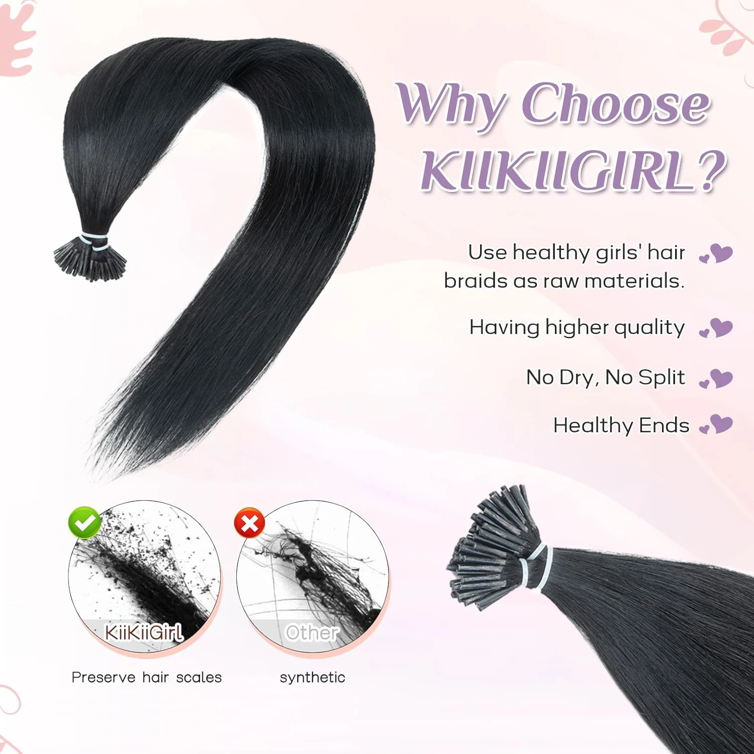 Straight I-Tip Hair Extensions - Hair Care Keratin recension och pris