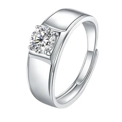 1ct D Color Moissanite Men Ring 925 Sterling Silver Engagement Rings For Man Jewelry Wholesale