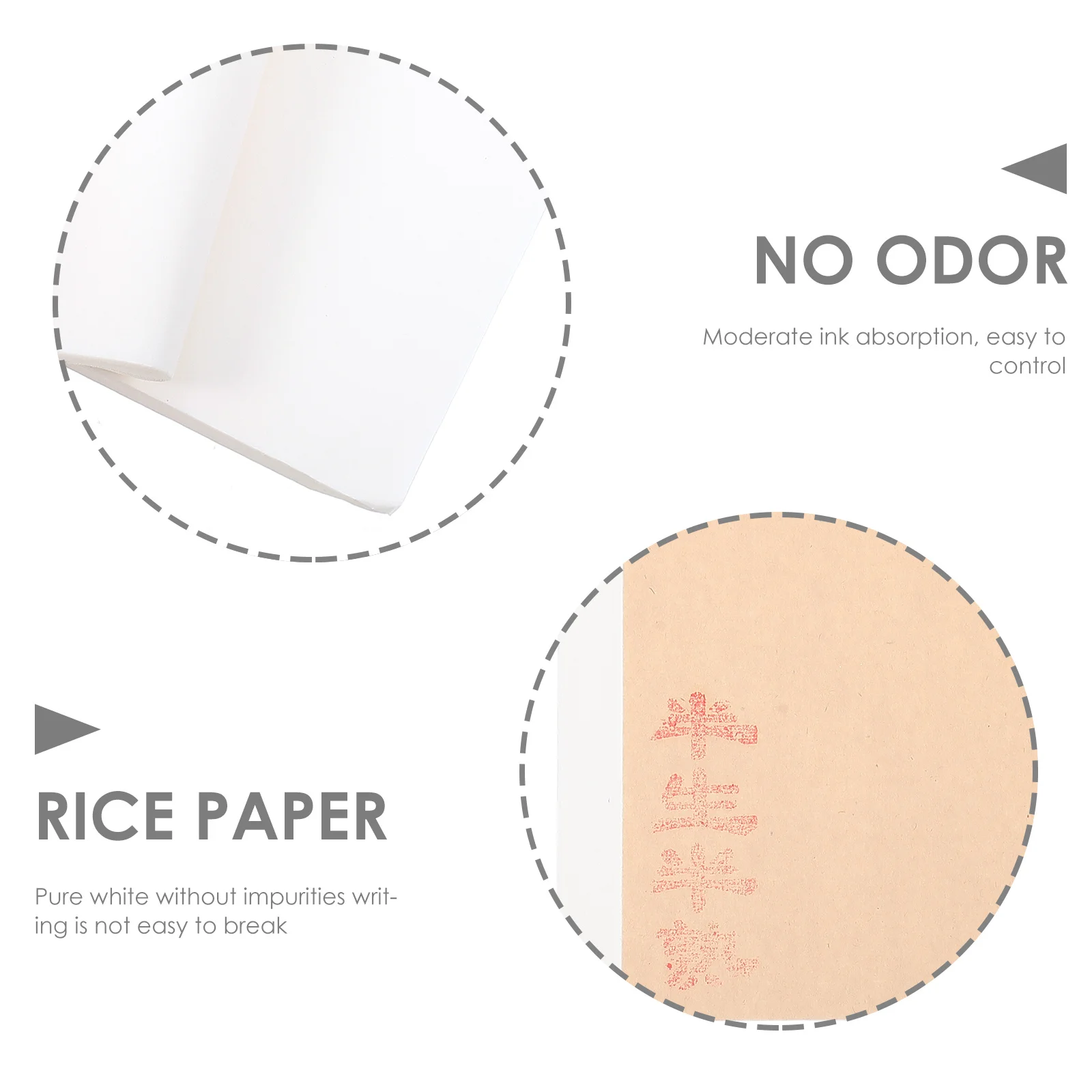 

100Pcs Chinese Calligraphy Xuan Paper Premium Thickened Writing Painting Paper for Kanji Sumi Brush Practice Rice Sheet