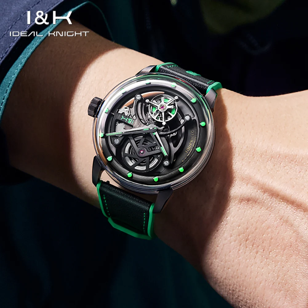 IDEAL KNIGHT 6809 Watches For Man Top Luxury Brand Advanced Tourbillon Skeleton Automatic Mechanical Watch Waterproof Luminous