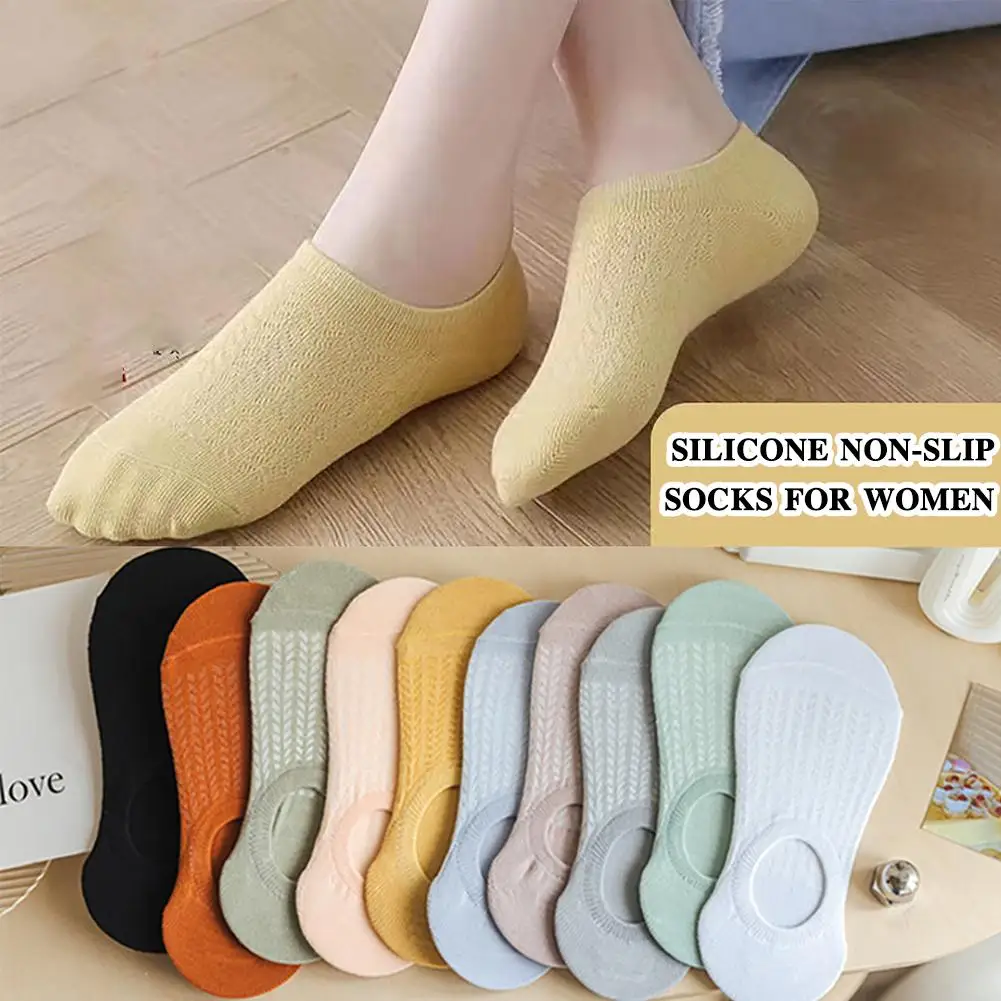 1pair Fashion Happy Men Boat Socks Summer Autumn Non-slip Women Men Silicone Sock Cotton Ankle Invisible Slippers Socks S6l2