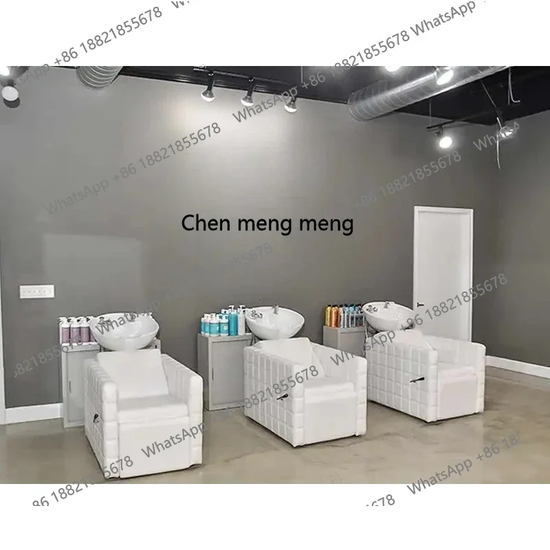 

X Barber shop hair salon special seated semi-reclining shampoo flush bed ceramic basin shampoo chair