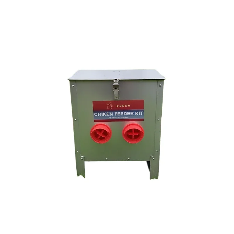 Galvanized chicken feeder, waste-free split metal poultry feeder